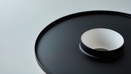 Detailed view of a black lamp shade