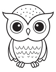 Cute Owl Coloring Page for Kids and Adults