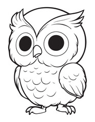 Cute Owl Coloring Page for Kids and Adults