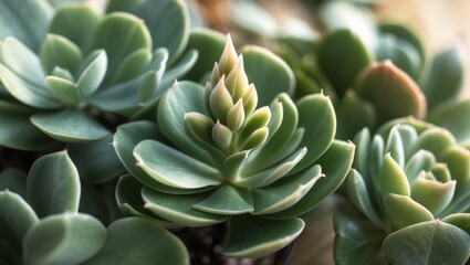 Obraz premium Close-up of Echeveria Plant Featuring Flower Buds