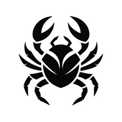 stylized crab silhouette black and white graphic