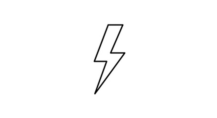 Lightning Bolt Icon - Simple Outline Illustration of a Lightning Bolt, Ideal for Energy, Power, or Storm Themes