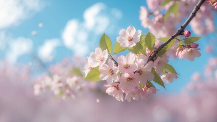 Obraz premium Cherry blossom sakura flower in full bloom