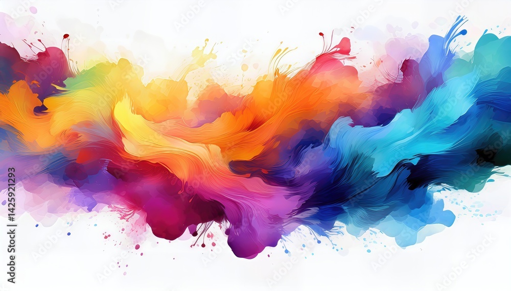 Aufkleber vibrant watercolor abstraction whirls of color dancing across a vector backdrop, embracing joy and e