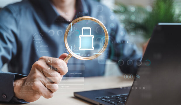 Cyber security system technology. Secure information privacy. Crime network technology. - Powered by Adobe