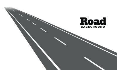 Vector Curved road with white lines 