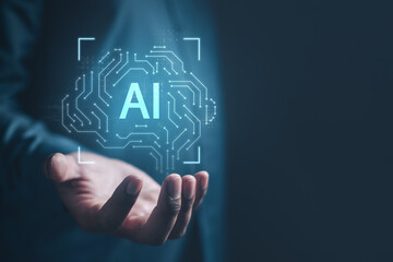 Artificial intelligence analysis algorithm technology. Ai analyst machine learning. Artificial intelligence.