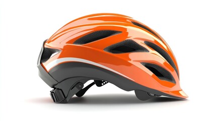 Vibrant orange bicycle helmet, modern design