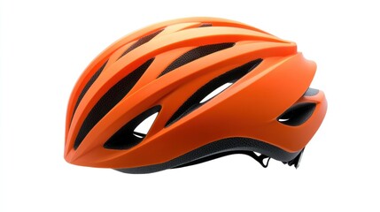 Bright orange bicycle helmet