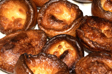 Close up of home made Yorkshire pudding ready for roast dinner