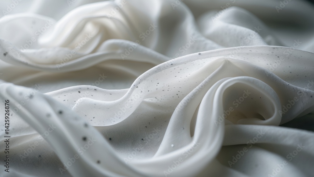 Poster gentle, blurred layers of translucent fabric with delicate spots creating a soft, elegant pattern an