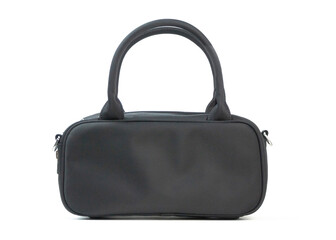 A sleek black handbag with dual handles, perfect for daily essentials