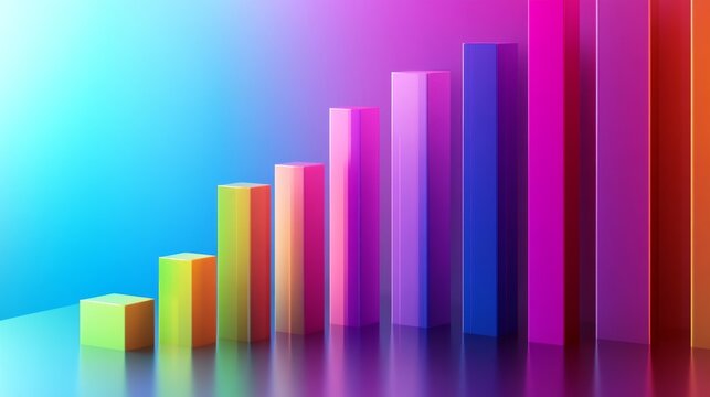 A vibrant bar graph showcasing company earnings, with colorful bars representing growth in different business sectors.