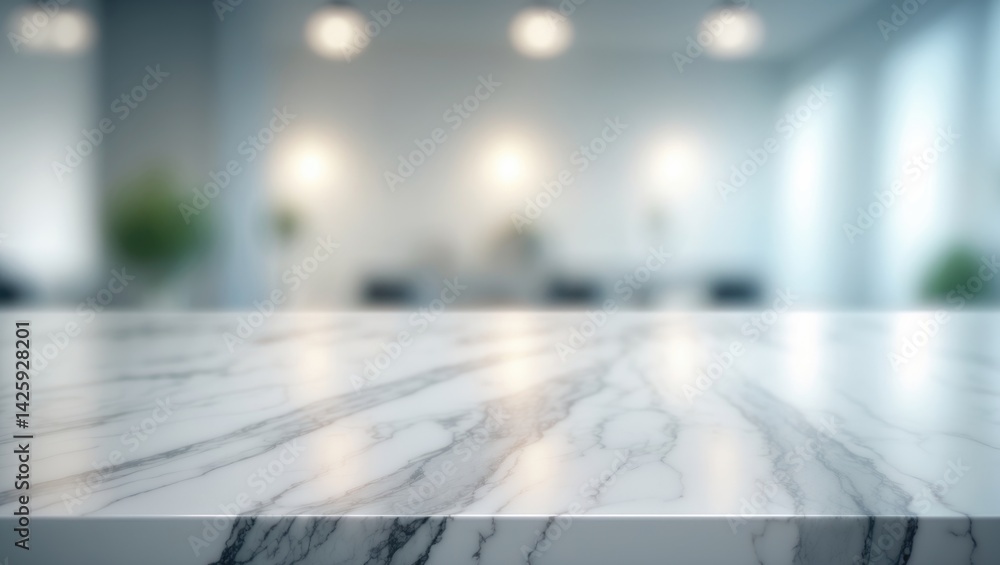 Poster marble table with blurred abstract background for product display or montage