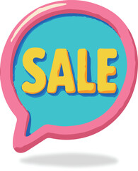 3D Starburst Sale Icon Blue & Yellow Discount Badge editable colors