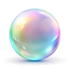 Obraz premium Photorealistic Transparent pastel Sphere Isolated on White Background