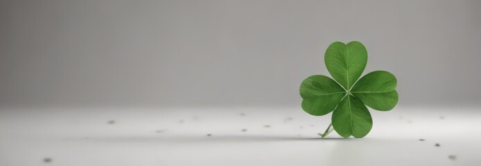 Isolated four-leaf clover, rich green hues, sharp focus,  lucky,  photography,  greenery