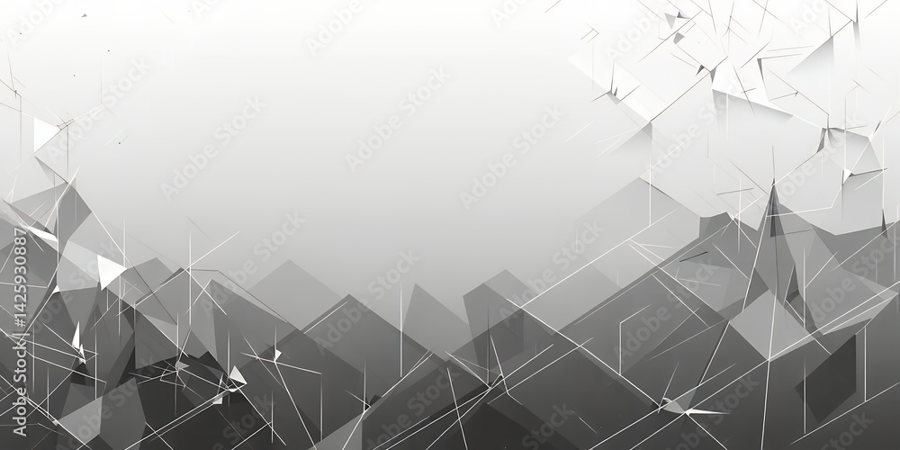 Poster abstract geometric background with triangles and lines in shades of gray and white design