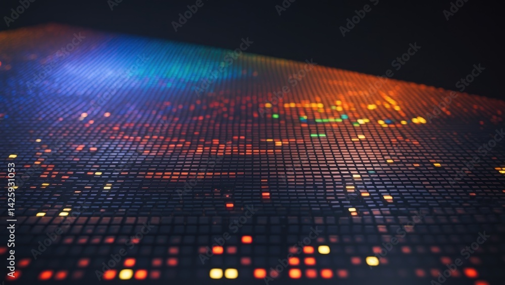 Poster macro shot of a vibrant display with an abstract colorful background