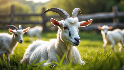 Fototapeta premium Award-winning female goat of Boer origin