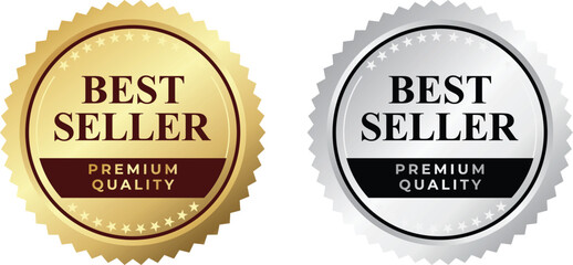 Best seller badge logo design. Best seller sticker label. 100% Satisfaction Guaranteed. Vector Illustration.