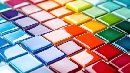 Vivid Tile Samples on White Background