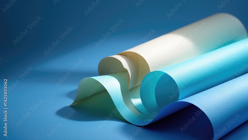 Poster blue paper backdrop featuring a smooth matte finish with a subtle gradient for a modern, vibrant des