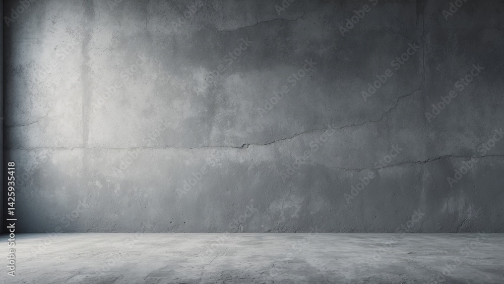 Aufkleber Grey Cement Wall Texture Background in an Empty Room for Text Editing