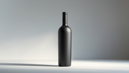 Red wine bottle featuring a blank label against a white background