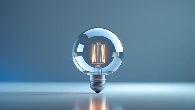 Light bulb illuminated against a background