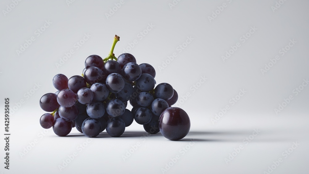 Poster black and blue grape cluster isolated on white background