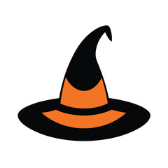 Witch Hat Halloween Vector Illustration on White
