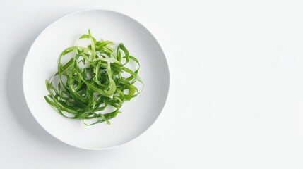 Freshly chopped scallions on a plate