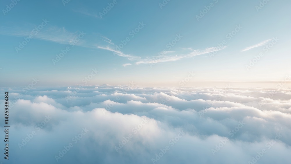 Aufkleber soft-focus clouds with gentle breeze in a clear summer sky