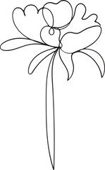 Single Line Drawing of a Simple Elegant Flower Blossom