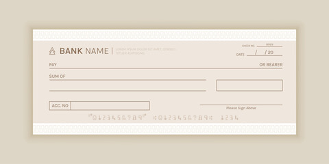 Bank Cheque and Voucher Template Design for Draft, Payment Document and Financial Use