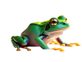 Vibrant Green Tree Frog: Close-Up Photo of Amphibian transparent background