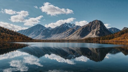 Fototapeta premium Scenic Mountain Landscape with Reflection