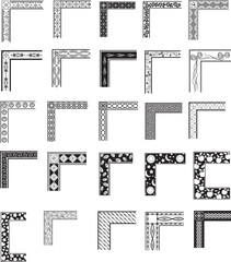 a set of decorative borders and frames