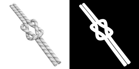 3D rendering illustration of a loose square knot