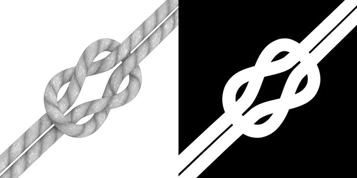 3D rendering illustration of a loose square knot