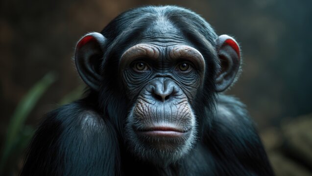 Close-up of a male chimpanzee