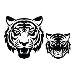 tiger head silhouette vector