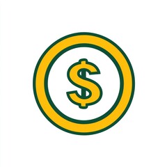 Obraz premium Dollar coin, financial icon, white background, business concept, website use