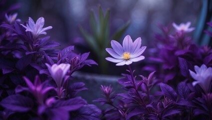 A floral landscape background featuring blooming flowers and lush greenery with elegant natural designs
