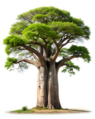 Baobab tree isolated on white background as transparent. PNG.AI GENERATED