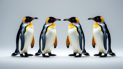 Fototapeta premium King penguins isolated on background