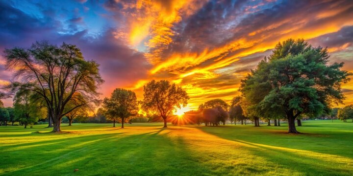 Stunning Sunset Park Photography: Golden Hour Landscape Images, High-Resolution Pictures