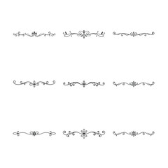 set of calligraphic design elements