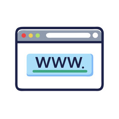 Browser with URL Representing Website Navigation and Online Browsing